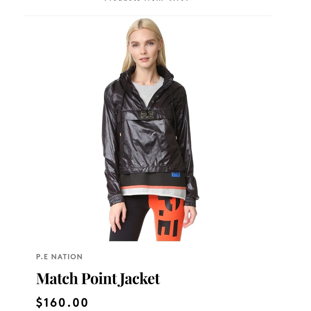 PE Nation Match Point Jacket Black Half Zip Hooded Windbreaker Womens Size S